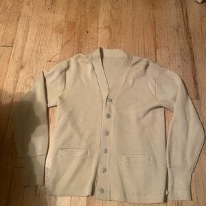 Men's Cream Cardigan Sweater